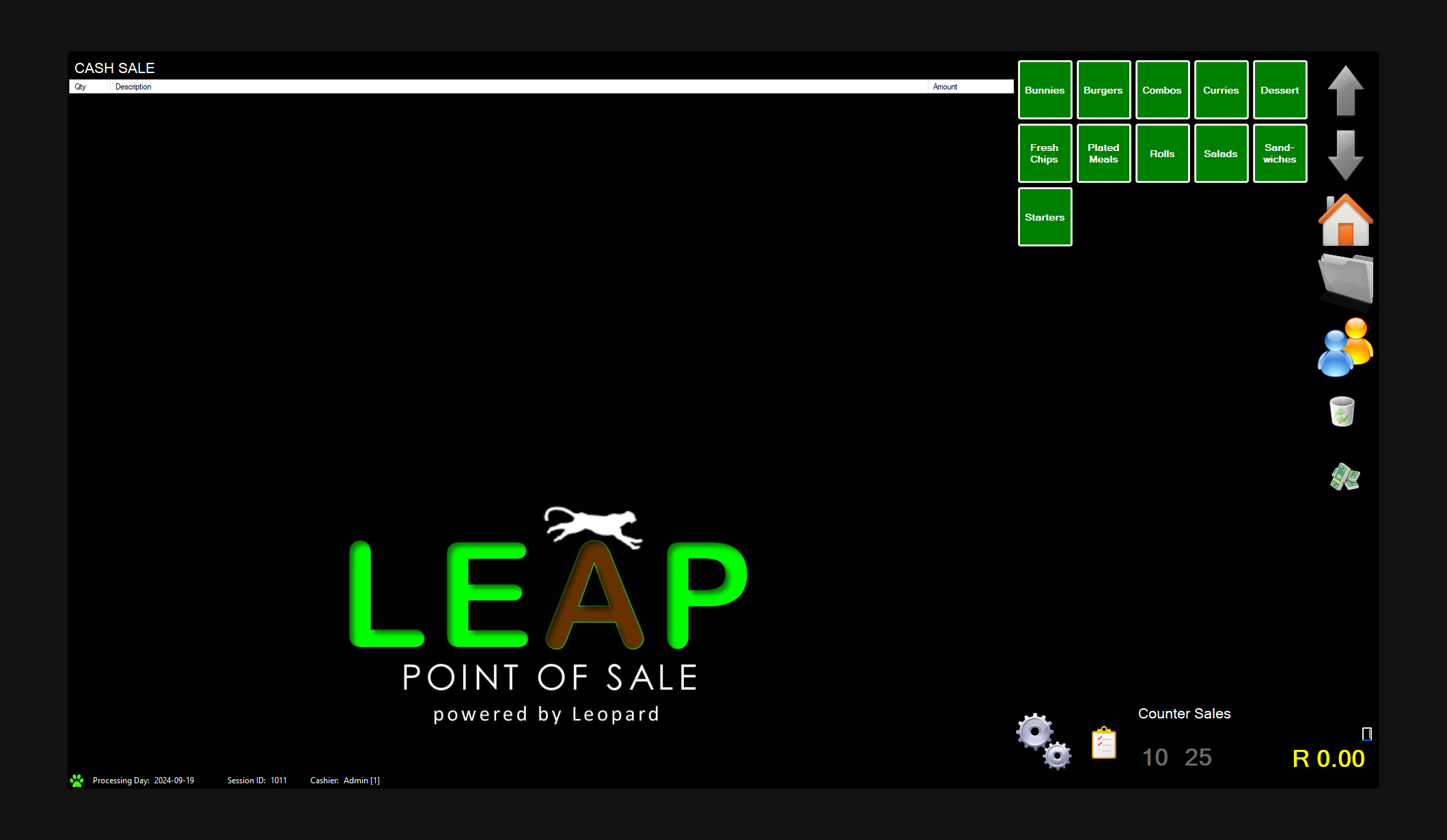 LEAP POS Homescreen